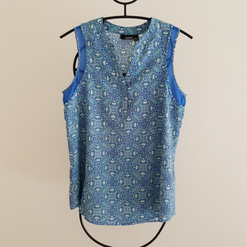 a.n.a * Tank top, button down, mesh insets